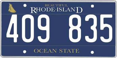 RI license plate 409835