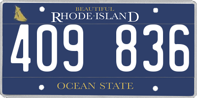 RI license plate 409836