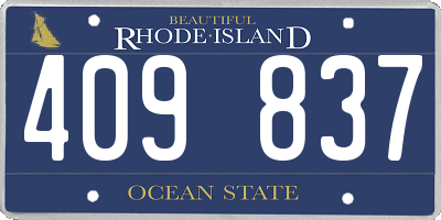 RI license plate 409837