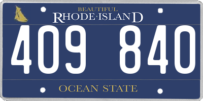 RI license plate 409840