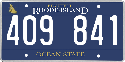 RI license plate 409841
