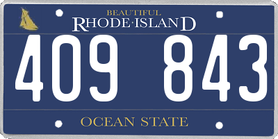 RI license plate 409843