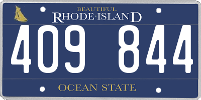 RI license plate 409844