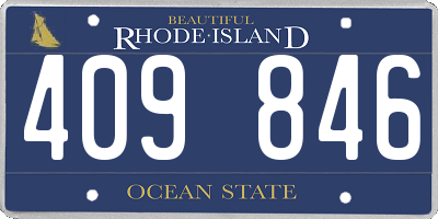 RI license plate 409846