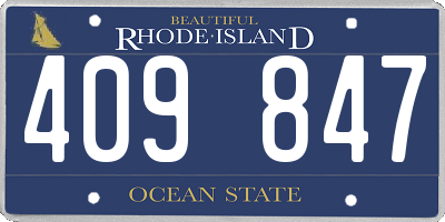 RI license plate 409847