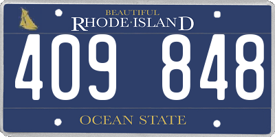 RI license plate 409848