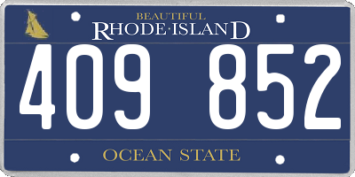 RI license plate 409852