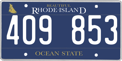 RI license plate 409853