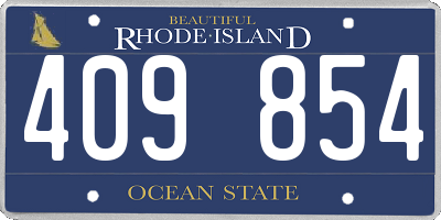 RI license plate 409854