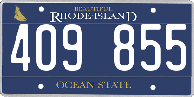 RI license plate 409855