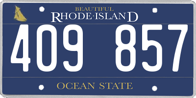 RI license plate 409857
