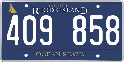 RI license plate 409858