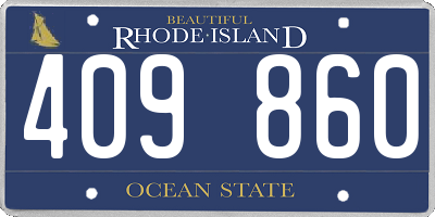 RI license plate 409860
