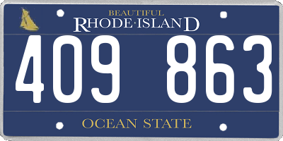 RI license plate 409863