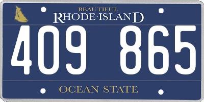 RI license plate 409865