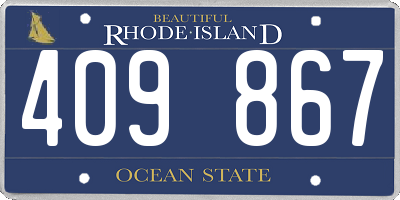 RI license plate 409867
