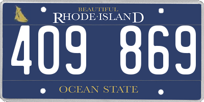 RI license plate 409869
