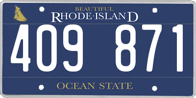 RI license plate 409871