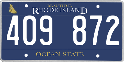 RI license plate 409872