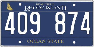 RI license plate 409874