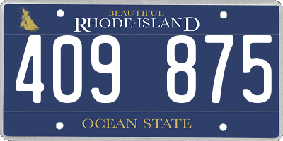 RI license plate 409875