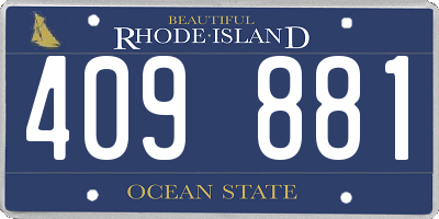RI license plate 409881