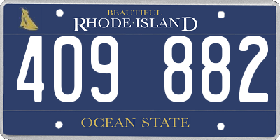 RI license plate 409882