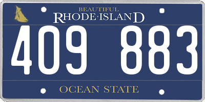 RI license plate 409883