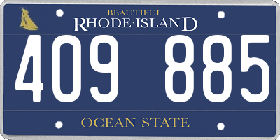 RI license plate 409885