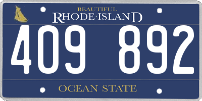 RI license plate 409892