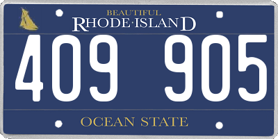 RI license plate 409905