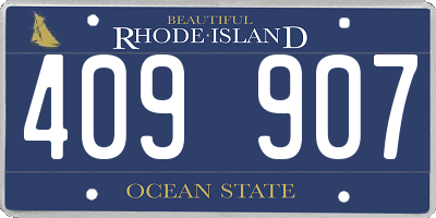 RI license plate 409907
