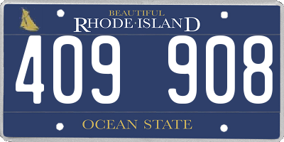 RI license plate 409908