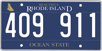 RI license plate 409911