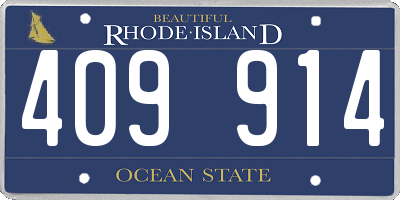 RI license plate 409914