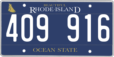 RI license plate 409916