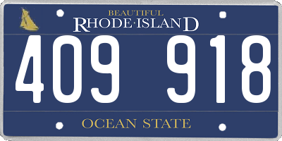 RI license plate 409918