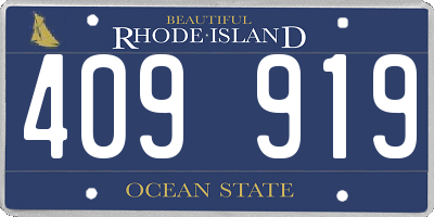 RI license plate 409919