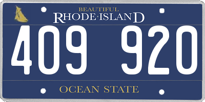 RI license plate 409920