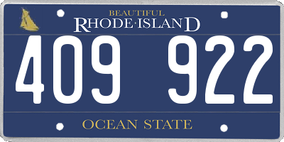 RI license plate 409922