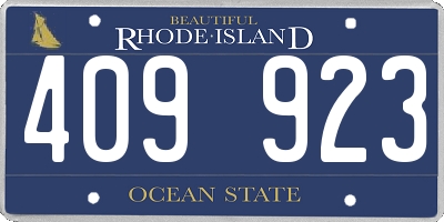 RI license plate 409923
