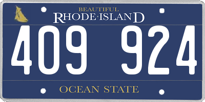 RI license plate 409924