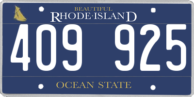 RI license plate 409925