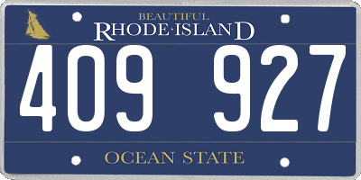 RI license plate 409927