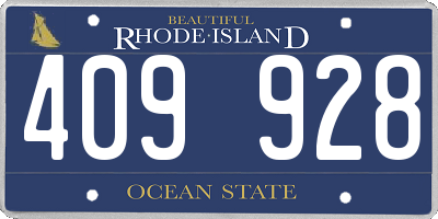 RI license plate 409928