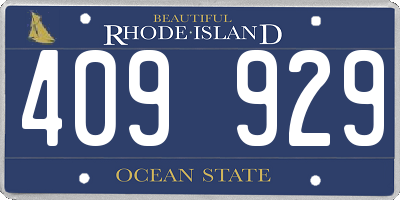 RI license plate 409929