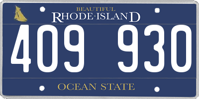 RI license plate 409930