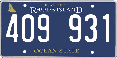 RI license plate 409931