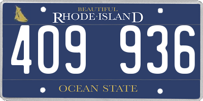 RI license plate 409936