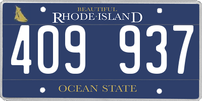 RI license plate 409937